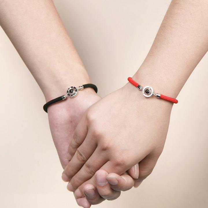 Bracciale Regolabile I Love You In 100 Lingue - Gioiello Con Proiezione Floreale, Acciaio Inox, Regalo Romantico Per Lei