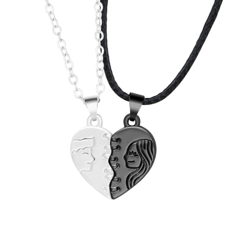Collana Coppia Magnetica Sole E Luna | Proietta Ti Amo In 100 Lingue | Gioiello Unisex Per Fidanzati